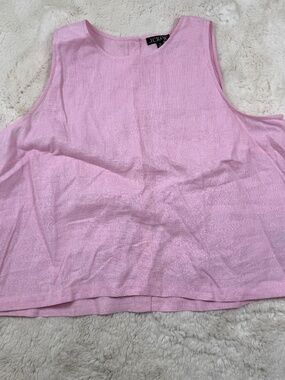J. Crew Button-Back Linen Tank Top Sleeveless Pink Women's 2X